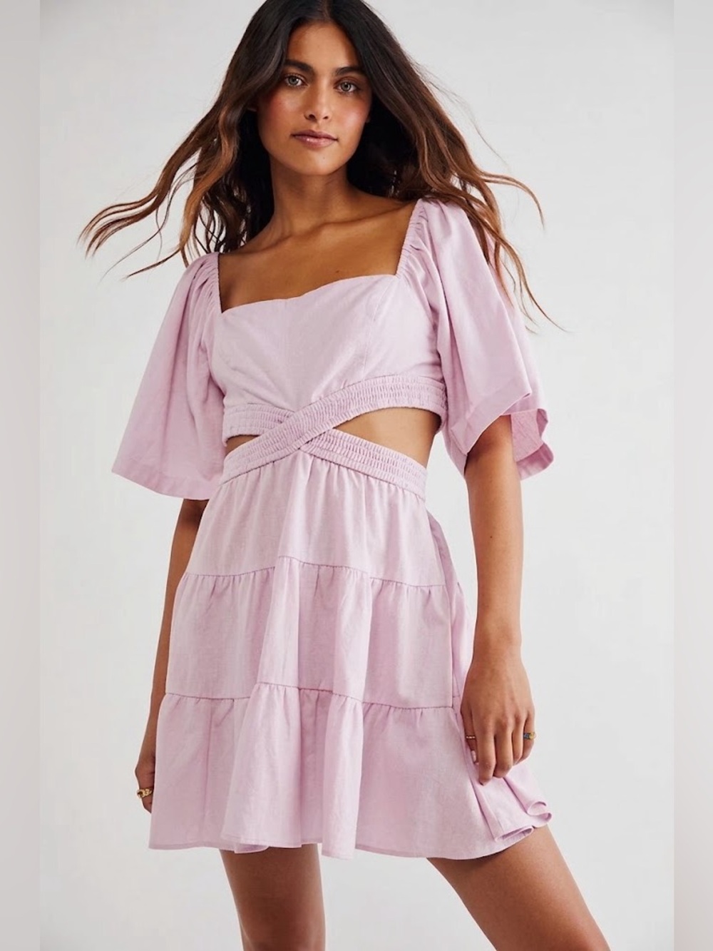 Free People Cross Of Sunlight Mini Dress in Lilac